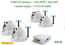 4CH NVR Kits Wireless Cameras for Indoor Home Security System KITS B